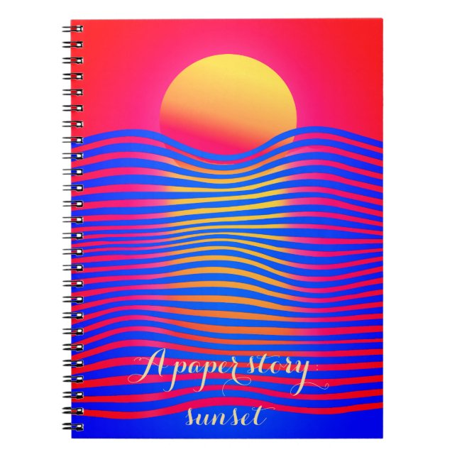 Caderno Espiral matéria de papel: notebook sunset (Frente)