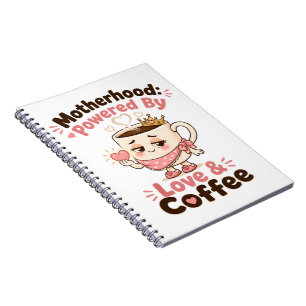 Caderno Espiral Maternidade Energizada Pelo Amor E Café Mãe Engraç