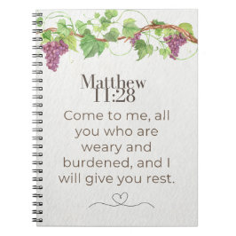Caderno Espiral Mateus 11:28 Venham a Mim Escritura | Parreira