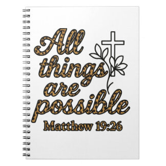 Caderno Espiral Mateus 19:26