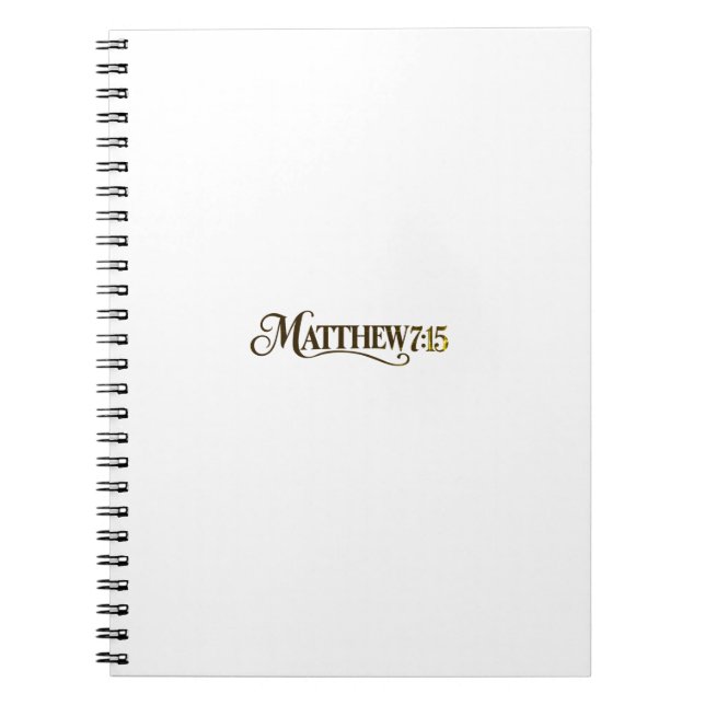 Caderno Espiral Mateus 7:15 (Frente)