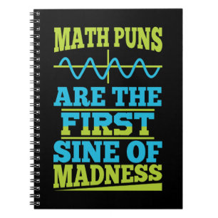 Caderno Espiral Math Pun First SINE of Madness