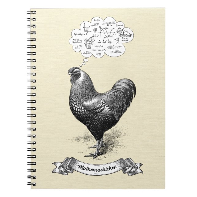 Caderno Espiral Mathemachicken Funny Math Chicken Piada (Frente)