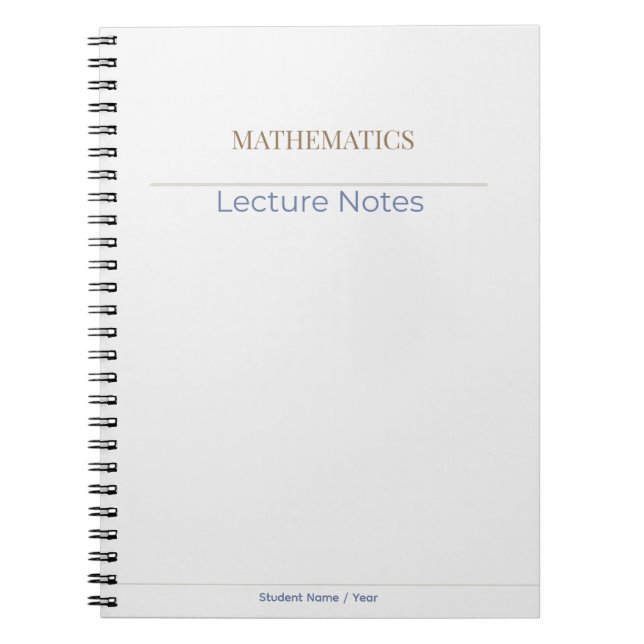 Caderno Espiral Mathematics Notebook – Minimal Academic Edition (Frente)