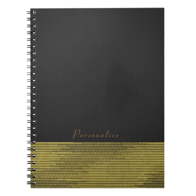 Caderno Espiral Matte Dourado Modern Glam Sequins Chic Elegant (Frente)