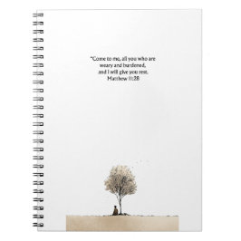 Caderno Espiral Matthew 11:28 Christian Journal Scripture Notebook