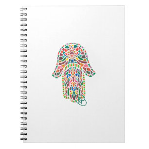 Caderno Espiral Mau Eye Hamsa Mosaico Art