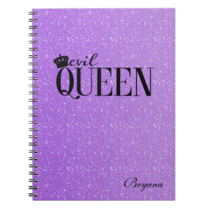 Caderno Espiral MAU QUEEN Diário para notebook com Glitter Roxo