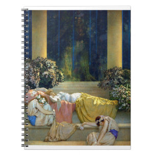 Caderno Espiral Maxfield Parrish está dormindo na floresta