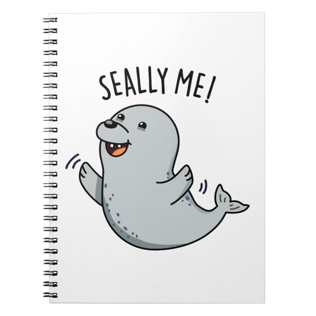 Caderno Espiral Me Feche Com Selante Foca Piada  (Frente)