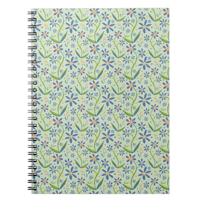 Caderno Espiral Meadow | Dancing Watercolor Daisies (Frente)