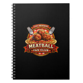 Caderno Espiral Meatball Fan Club VIP Member – Retro Italian Food 
