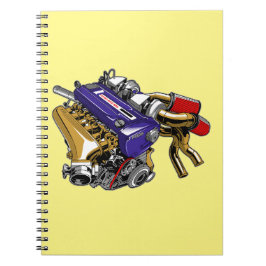 CADERNO ESPIRAL MECANISMO TURBO DE SEIS CILINDROS DO JDM