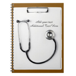Caderno Espiral Medical Brown Stethoscope Logo clipboard