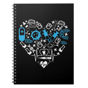 Caderno Espiral Medicina - Coração De Equipamento Médico