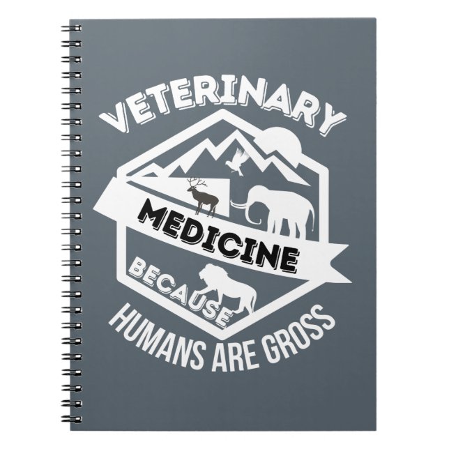Caderno Espiral Medicina Veterinária Porque o Homem é Bruto (Frente)