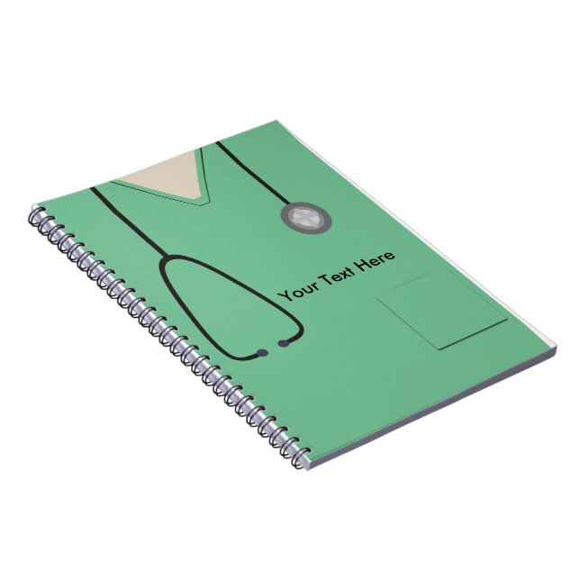 Caderno Espiral Médico Enfermeira Notebook Verde Claro (Lado Direito)