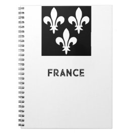 Caderno Espiral Medieval France Heraldic Print Monochromatic Art