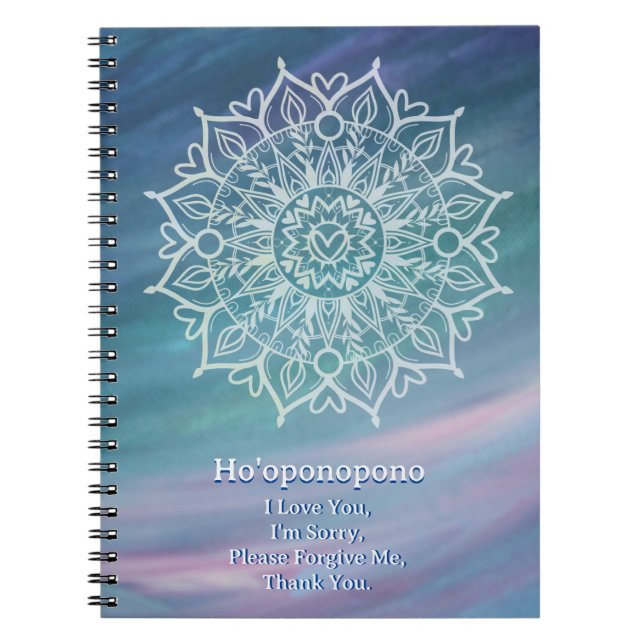 Caderno Espiral Meditação de Perdão do Diário de Amor (Frente)