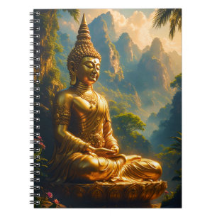 Caderno Espiral Meditação Dourada nos Picos Tailandeses
