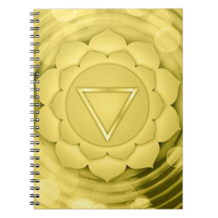 Caderno Espiral Meditação Espiritual de Chakra Zen Yoga, Dourada E