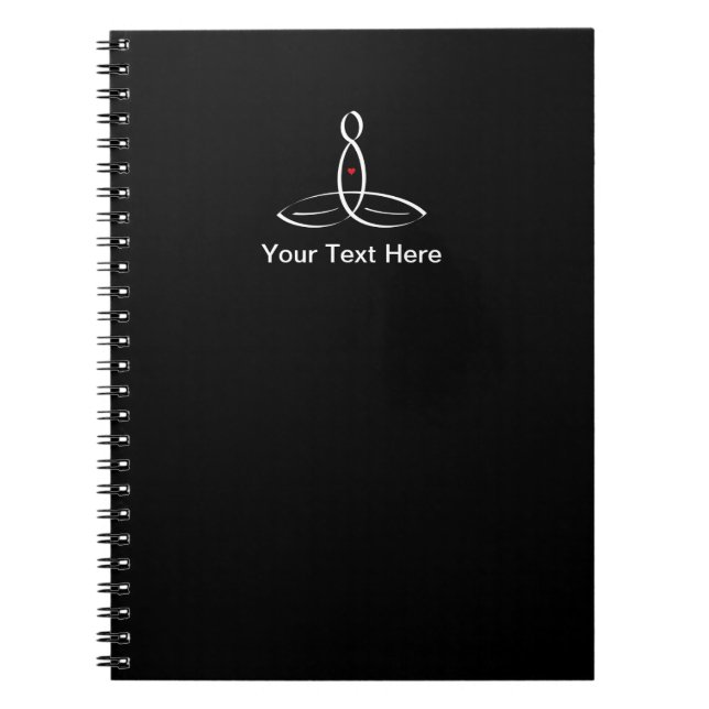 Caderno Espiral Meditação estilizada com texto personalizável (Frente)