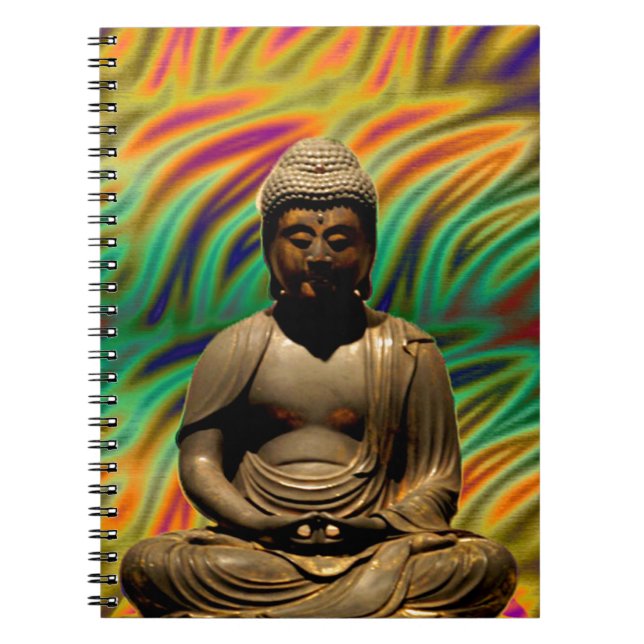 Caderno Espiral Meditação pacífica de Impressões Buda (Frente)