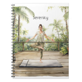 Caderno Espiral Meditação Pose de Yoga Serenidade 