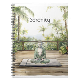 Caderno Espiral Meditação Pose de Yoga Serenidade Buda