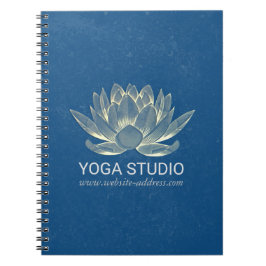 Caderno Espiral Meditação YOGA Reiki Instrutor Blue & Dourado Lotu