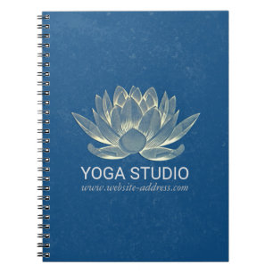 Caderno Espiral Meditação YOGA Reiki Instrutor Blue & Dourado Lotu