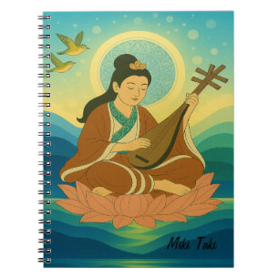 Caderno Espiral Meditação Zen Personalizada Deusa Mindful Benzaite