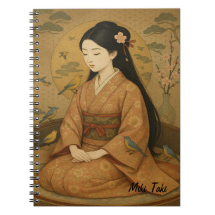 Caderno Espiral Meditação Zen Yoga Personalizada Art Brown