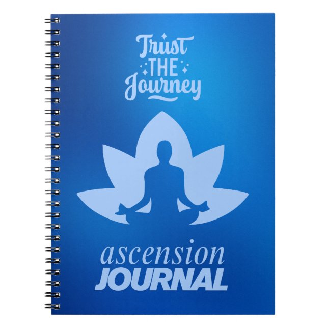 Caderno Espiral Meditador de Lotus Azul - Diário de Ascensão (Frente)