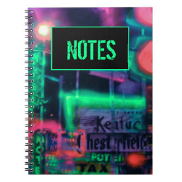 Caderno Espiral Medley Puro Vermelho Abstrato Neon Lights