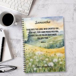 Caderno Espiral Medo Não Bíblia Verso Aquarela Natureza Flores Sel