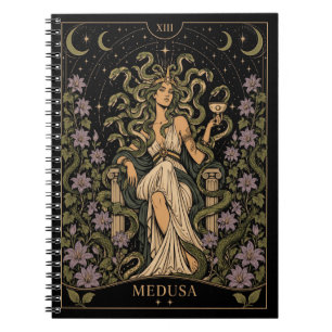 Caderno Espiral Medusa, Arte do Tarot Estrelado