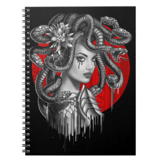 Caderno Espiral MEDUSA - Cobra da Tatuagem de Mito Grego
