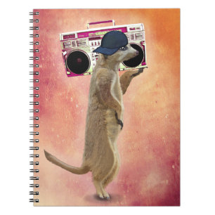 Caderno Espiral Meerkat e Boom Box