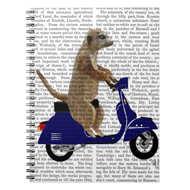 Caderno Espiral Meerkat em Blue Moped Escuro (Frente)