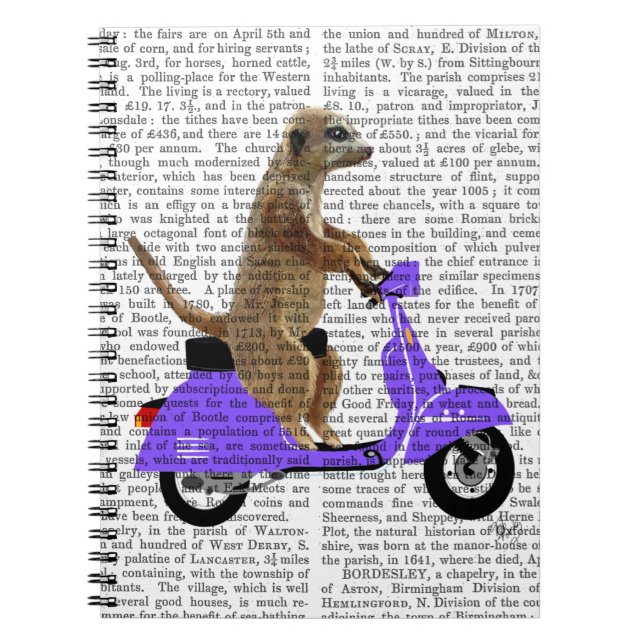 Caderno Espiral Meerkat em Lilac Moped (Frente)