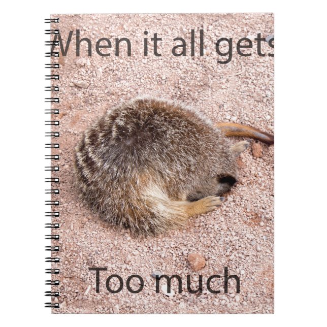 Caderno Espiral Meerkat engraçado (Frente)