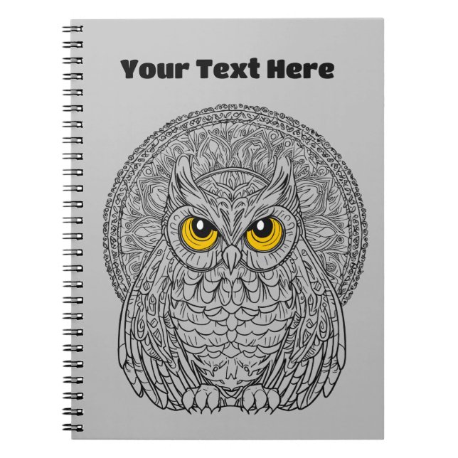 Caderno Espiral Meia-Noite Gaze Eclipse Watcher Owl (Frente)