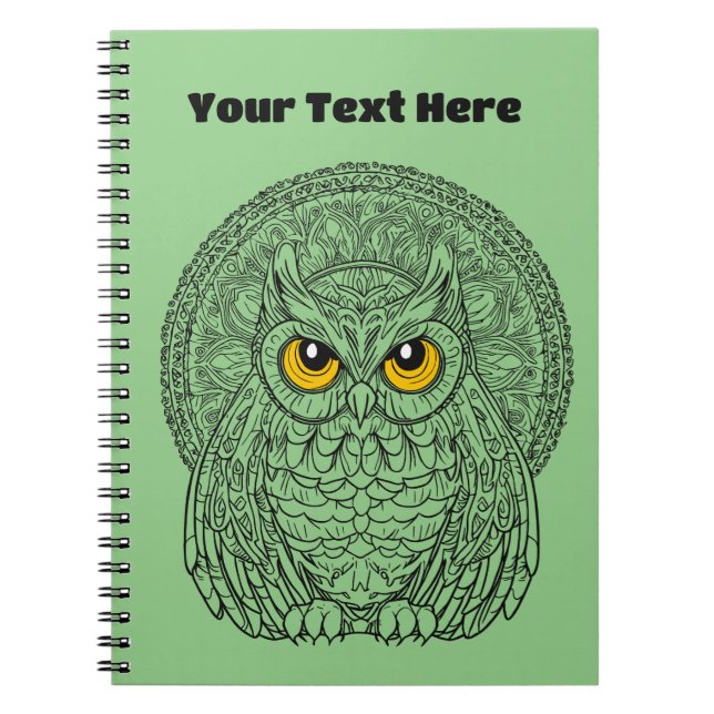 Caderno Espiral Meia-Noite Gaze Eclipse Watcher Owl (Frente)