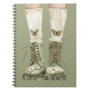 Caderno Espiral Meias Borboleta Green Boots