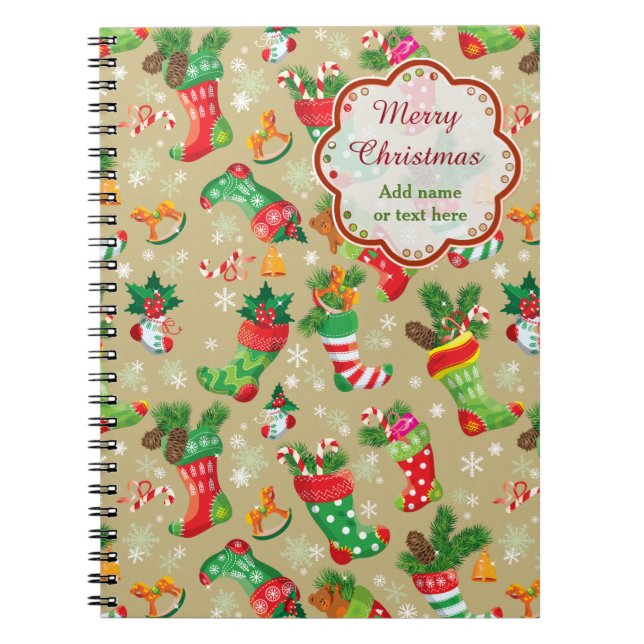 Caderno Espiral Meias de Natal e Brinquedos (Frente)