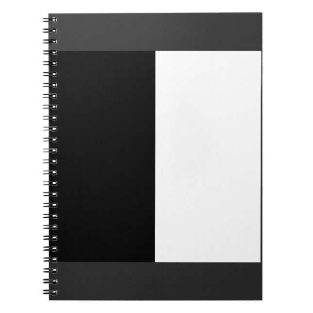 Caderno Espiral meio branco meio preto, meio preto meio branco (Frente)