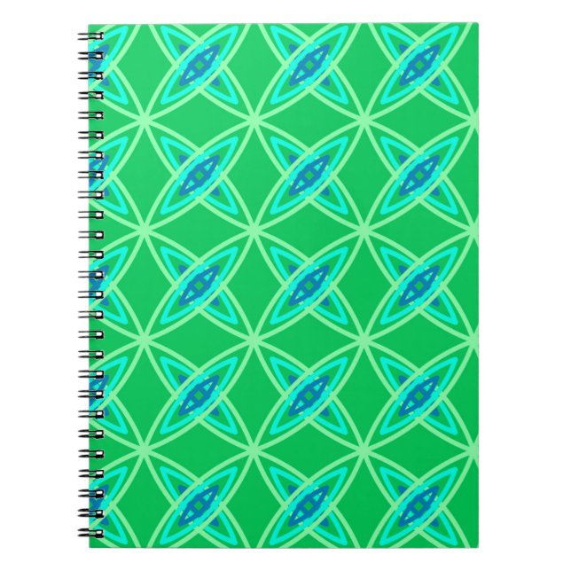 Caderno Espiral Meio século Atômica moderno - Jade Green (Frente)