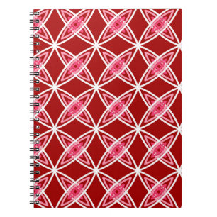 Caderno Espiral Meio século Atômica moderno - Vermelho escuro