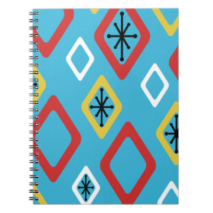 Caderno Espiral Meio século Diamantes Azul Amarelo